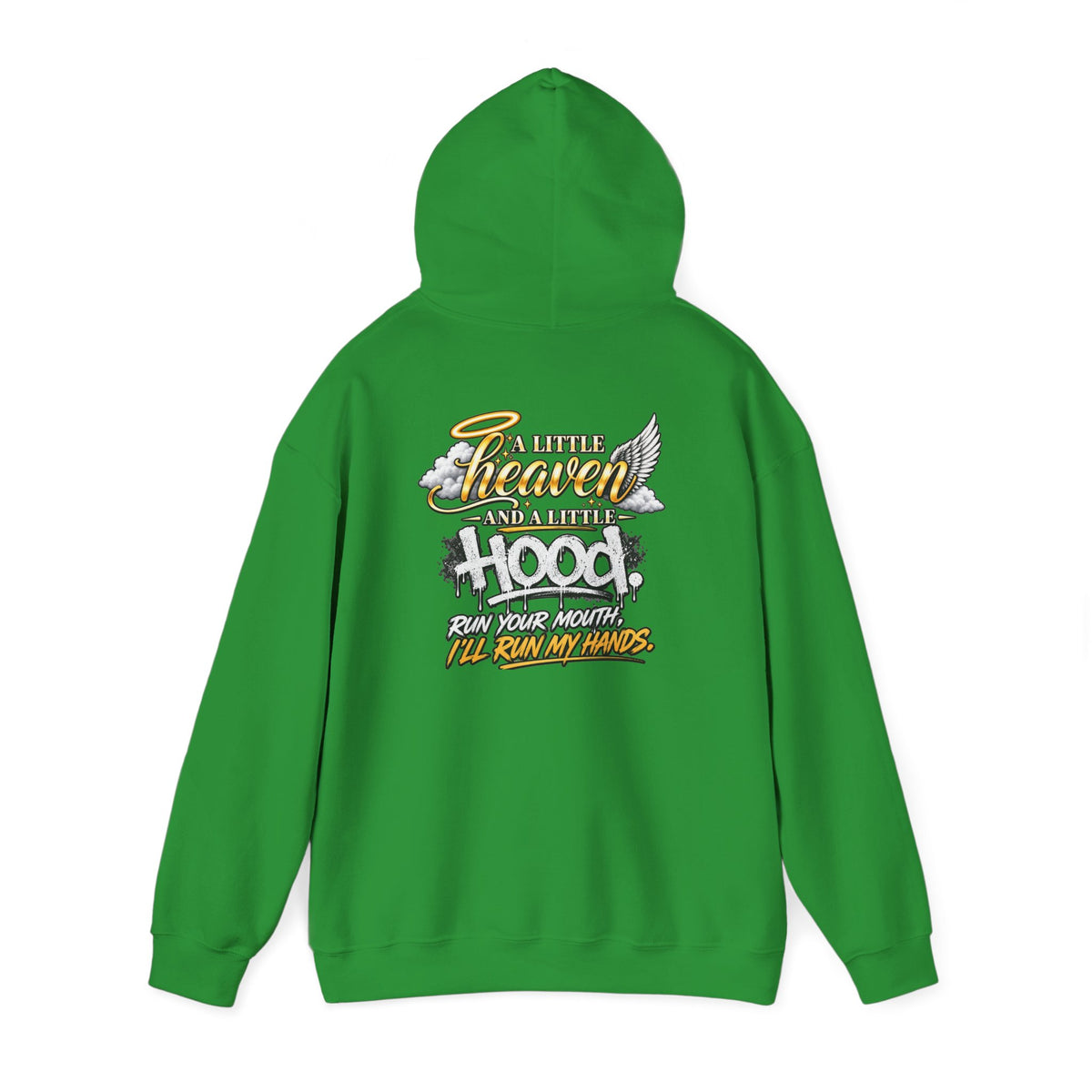 Christian In Progress hoodie | Faith Script Front, Heaven Graphic Back