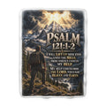Psalm 121:1-2 Mountain Sherpa Fleece Blanket