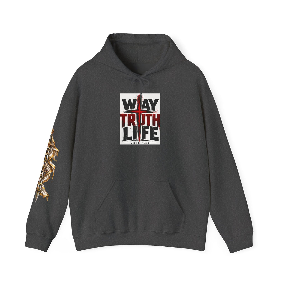 Christian Hoodie - "Way Truth Life" & "Army of God" Graphic Pullover