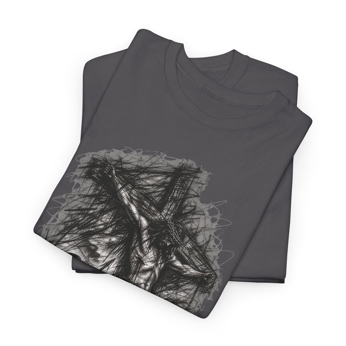 Jesus on the Cross Sketch T-Shirt – Christian Faith Design