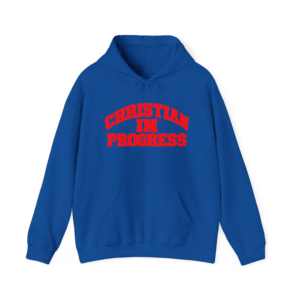 Christian in Progress hoodie | Faith graphic sweatshirt, colorful back print