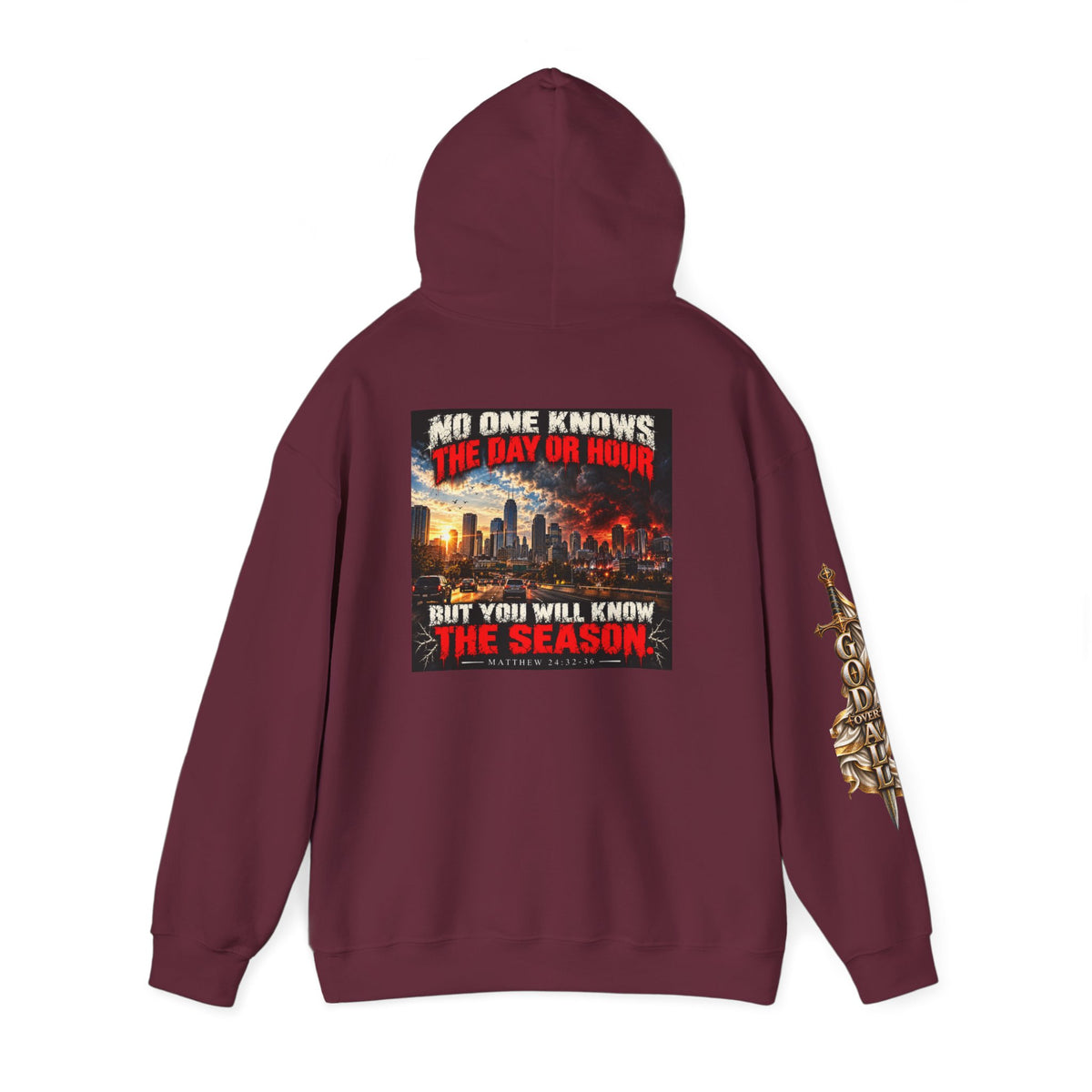 Apocalyptic Hoodie - "One God, One Salvation" Graphic Pullover