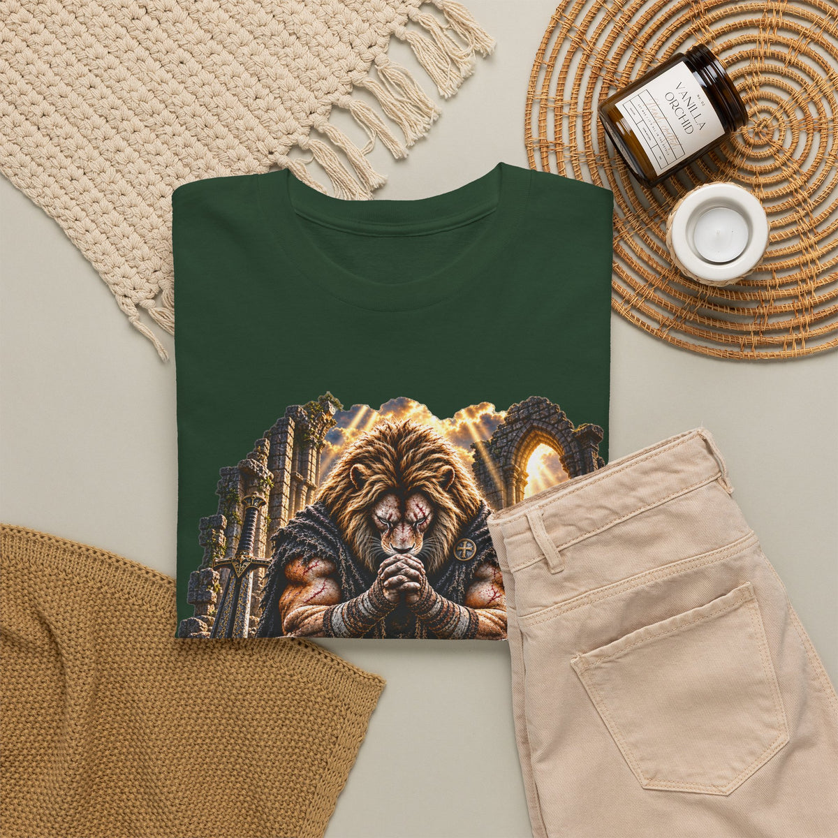 Father Protect Me — Praying Lion Cathedral T-Shirt