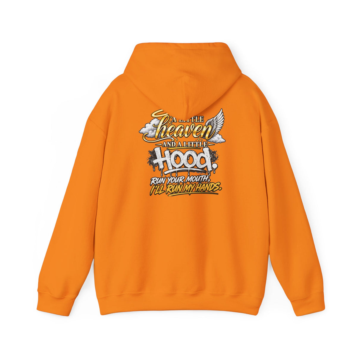 Christian In Progress hoodie | Faith Script Front, Heaven Graphic Back