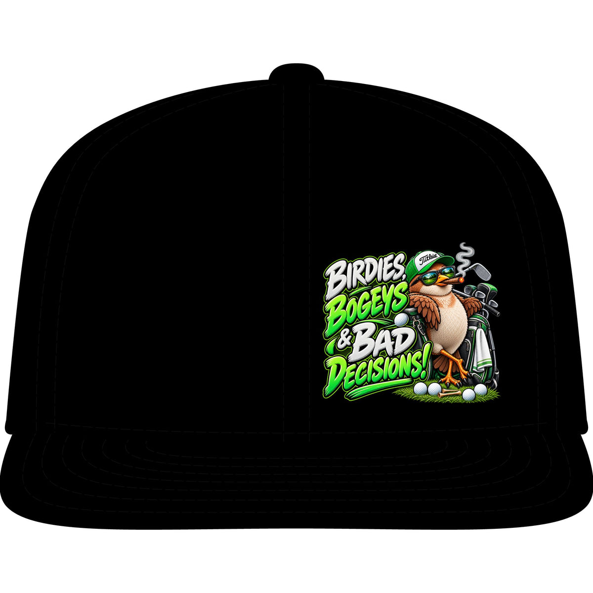 Birdies Bogeys & Bad Decisions Golf Snapback Cap