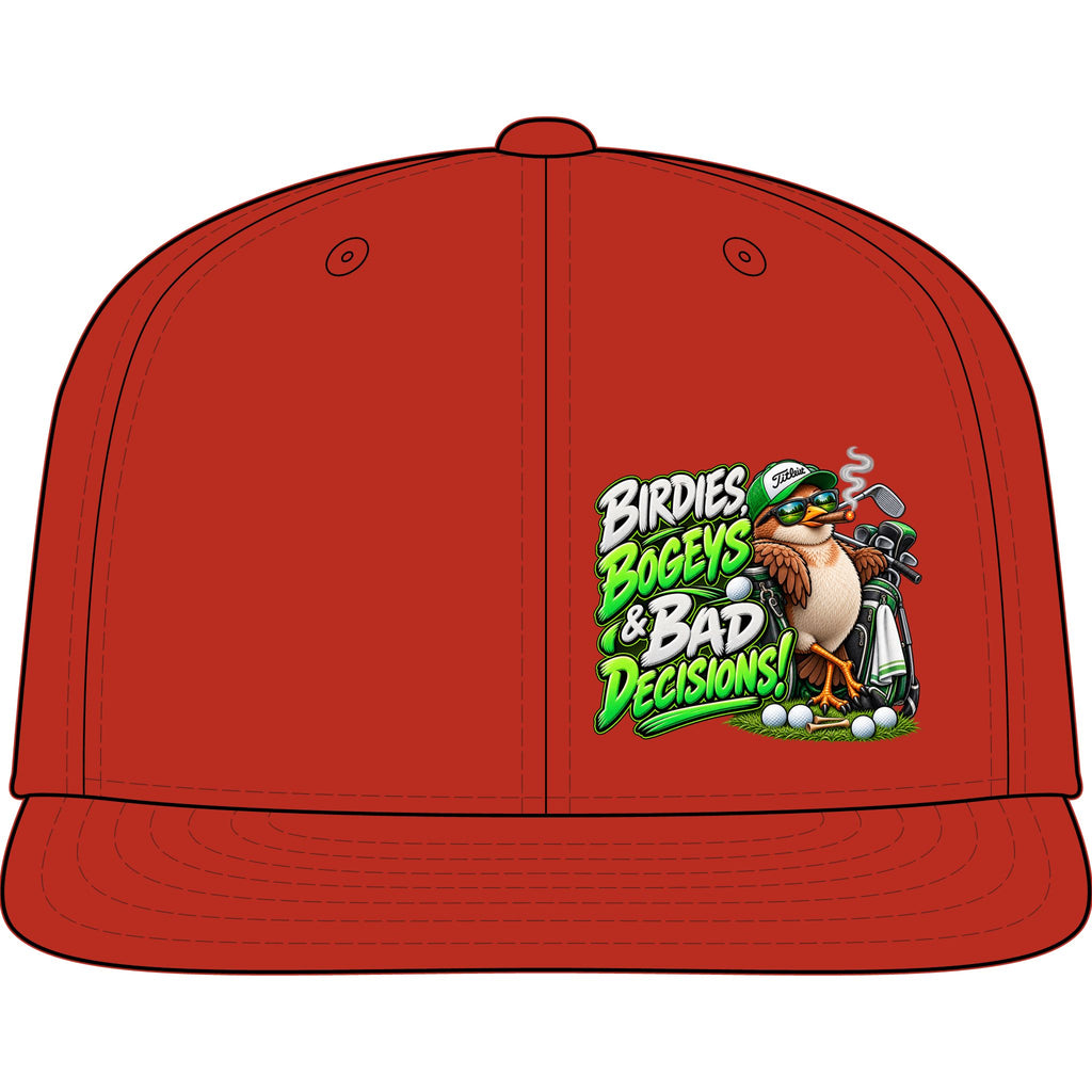 Birdies Bogeys & Bad Decisions Golf Snapback Cap