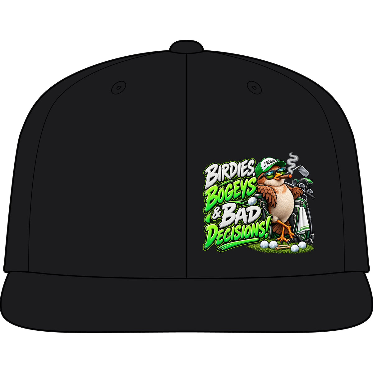 Birdies Bogeys & Bad Decisions Golf Snapback Cap