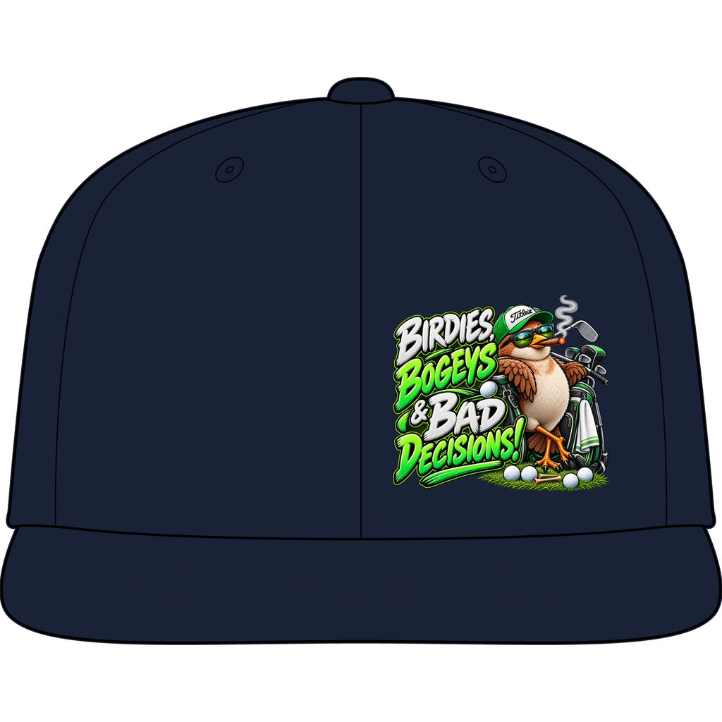 Birdies Bogeys & Bad Decisions Golf Snapback Cap
