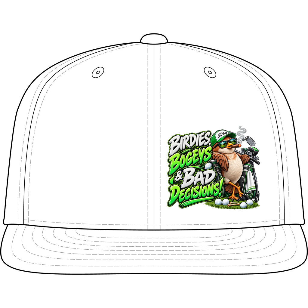 Birdies Bogeys & Bad Decisions Golf Snapback Cap