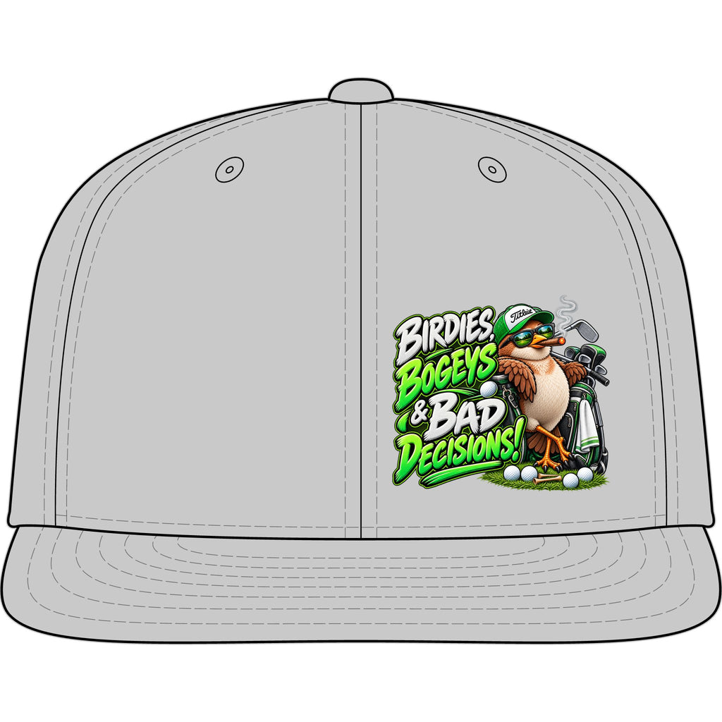 Birdies Bogeys & Bad Decisions Golf Snapback Cap
