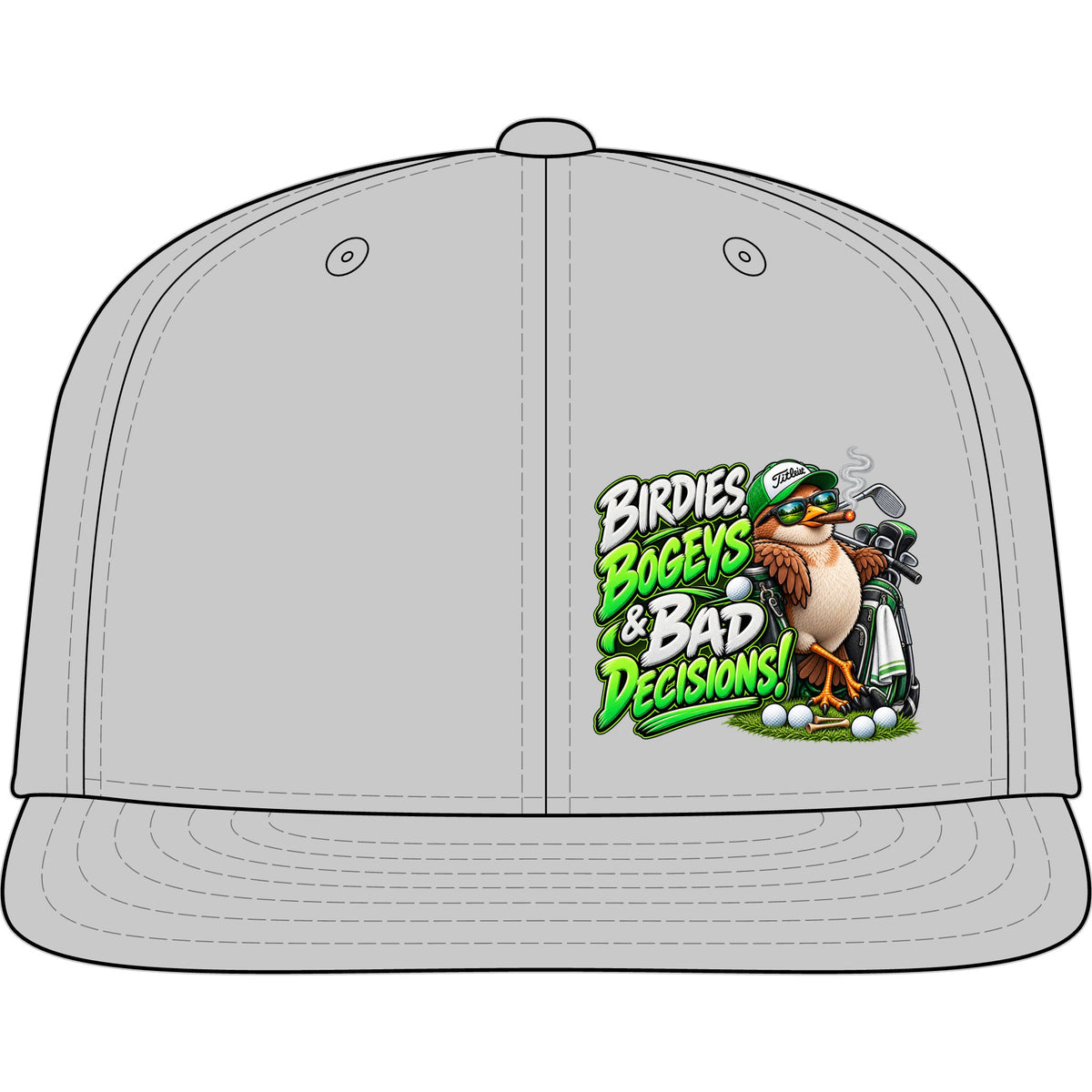 Birdies Bogeys & Bad Decisions Golf Snapback Cap