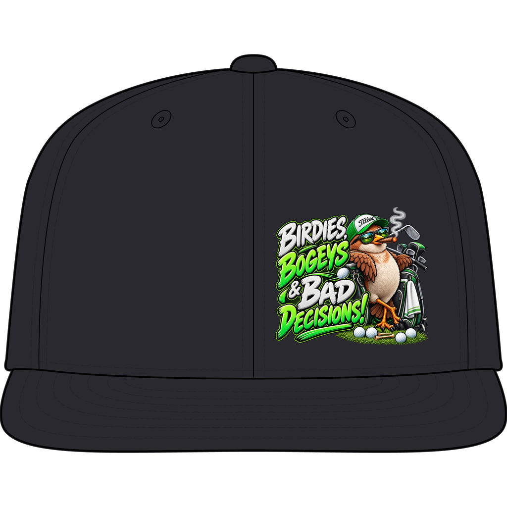 Birdies Bogeys & Bad Decisions Golf Snapback Cap