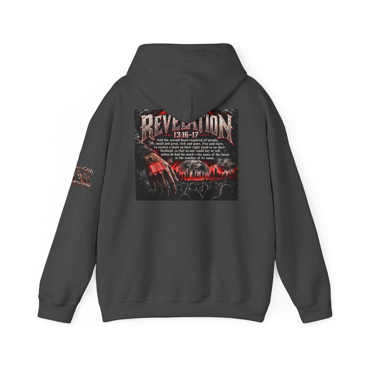 Revelation 13:16-17 Christian Hoodie – 'The Devil' Verse Graphic Pullover