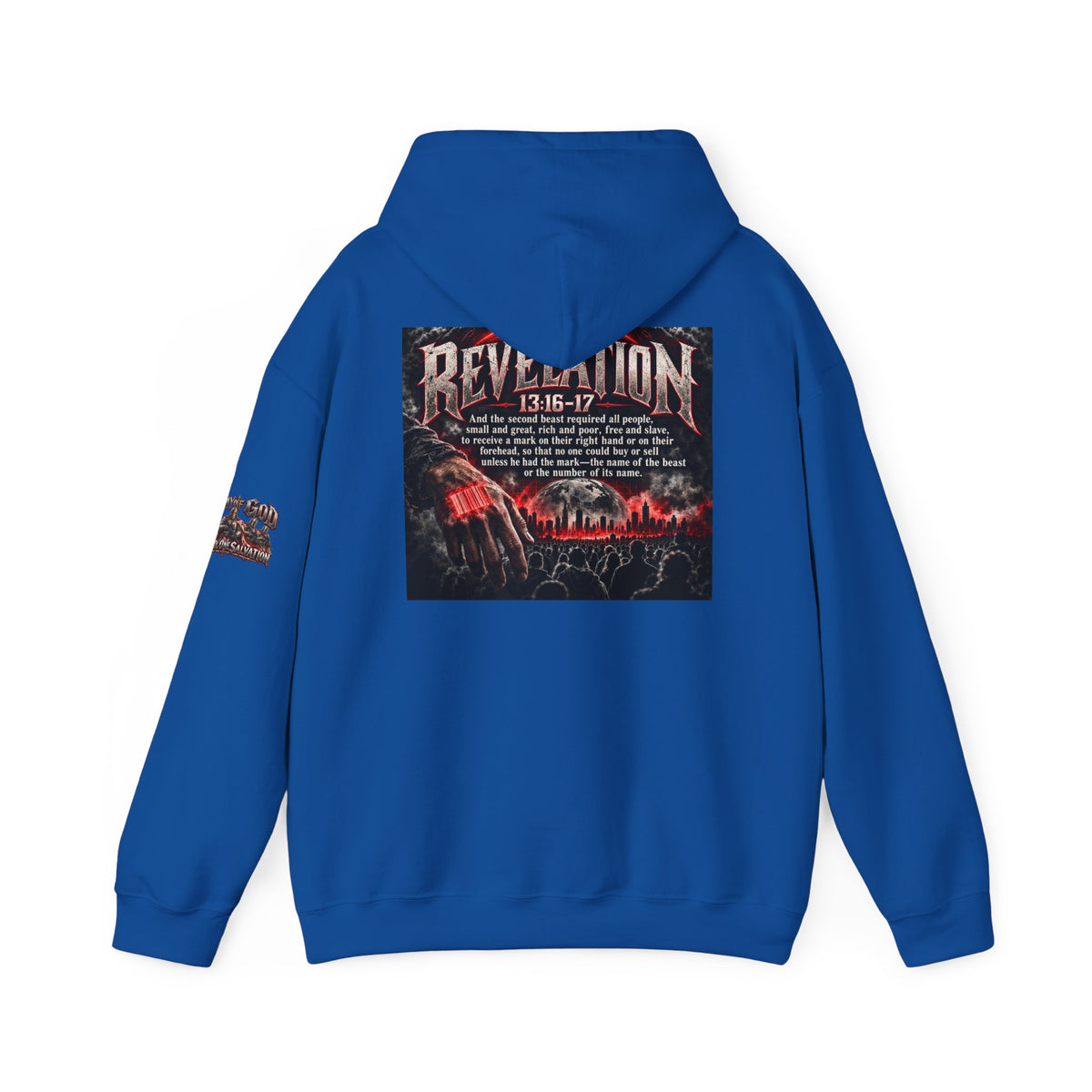 Revelation 13:16-17 Christian Hoodie – 'The Devil' Verse Graphic Pullover