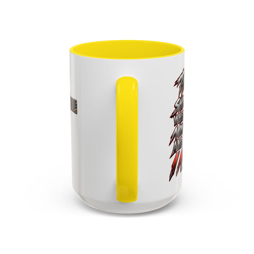 Christian Faith Mug – “Evil Never Killed Me” Cross Coffee Mug