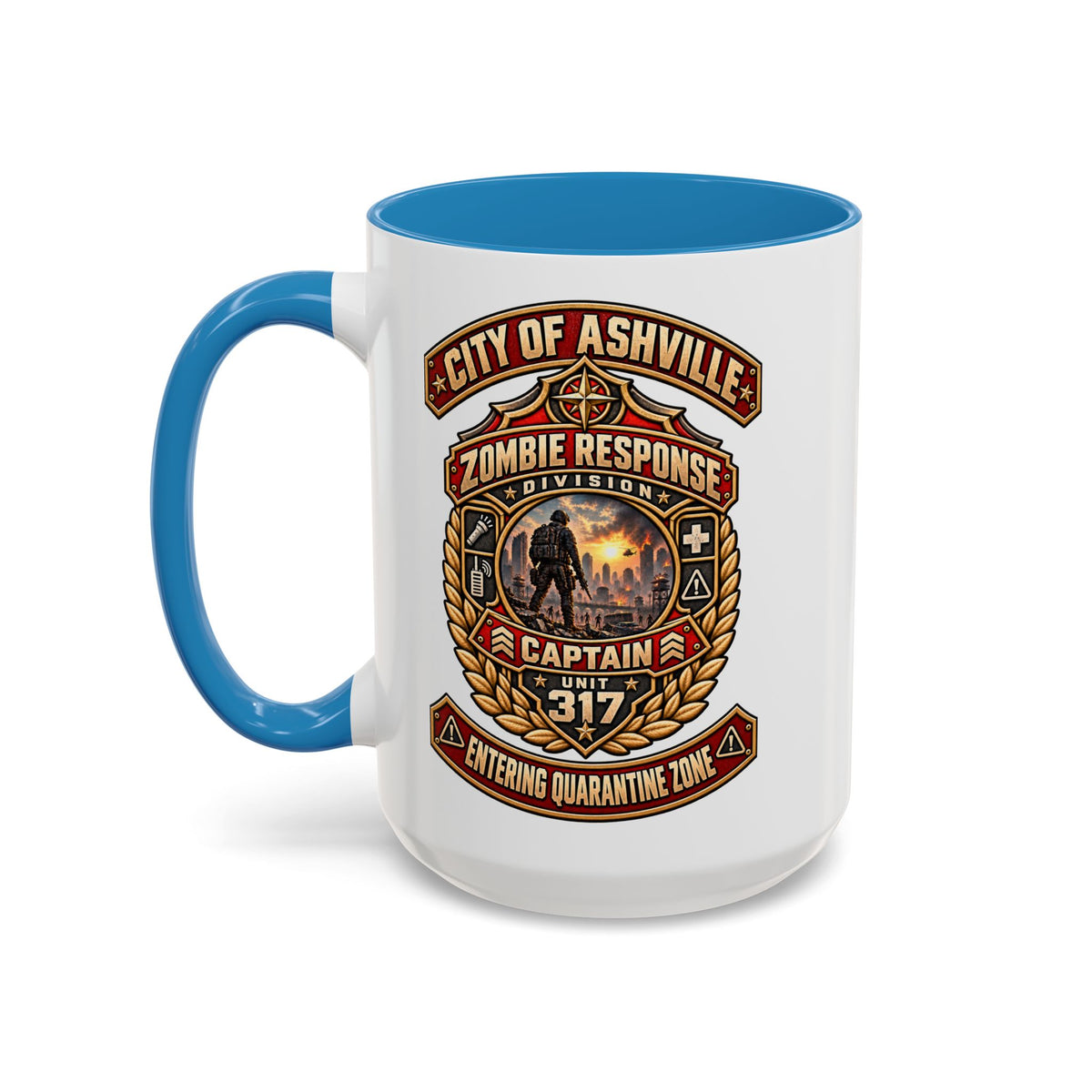 Retro Red Accent Coffee Mug