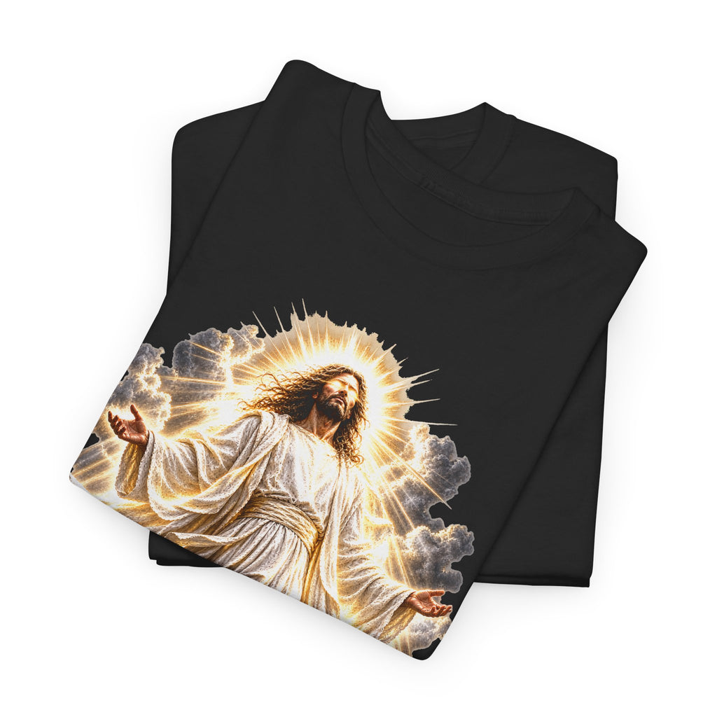 Jesus Ascending from Clouds Christian Faith T-Shirt