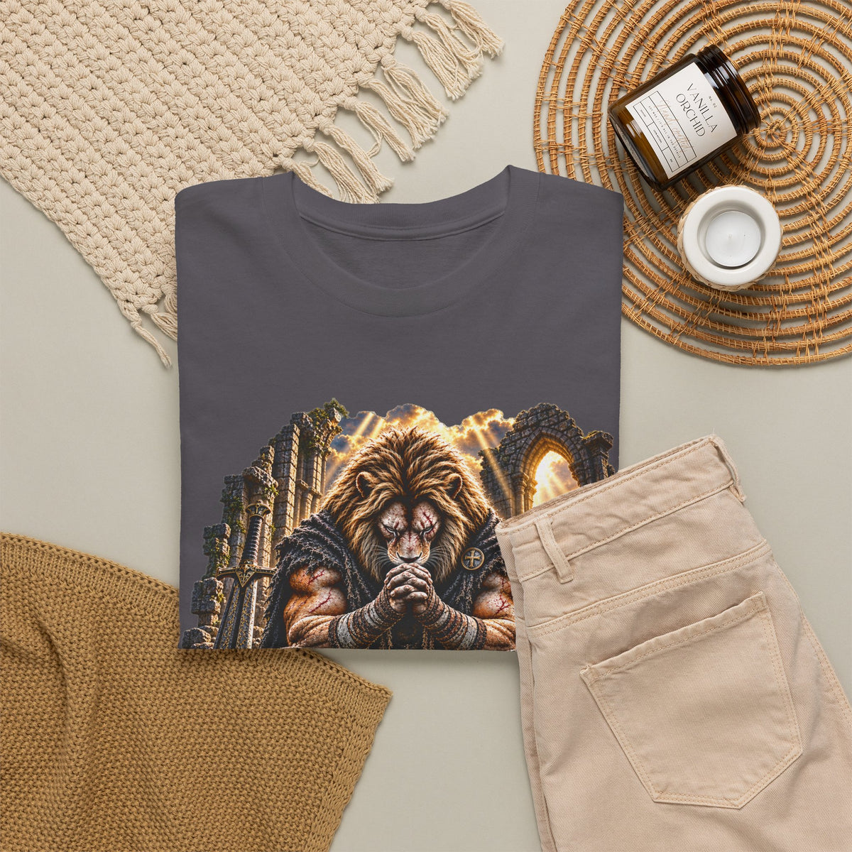 Father Protect Me — Praying Lion Cathedral T-Shirt