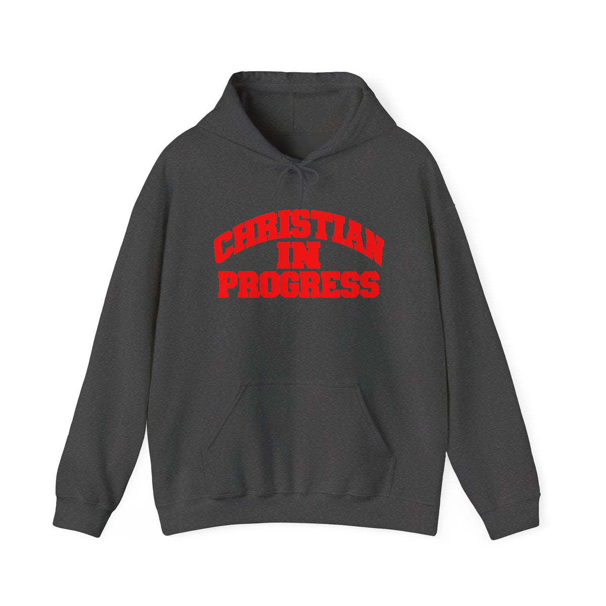 Christian in Progress hoodie | Faith graphic sweatshirt, colorful back print