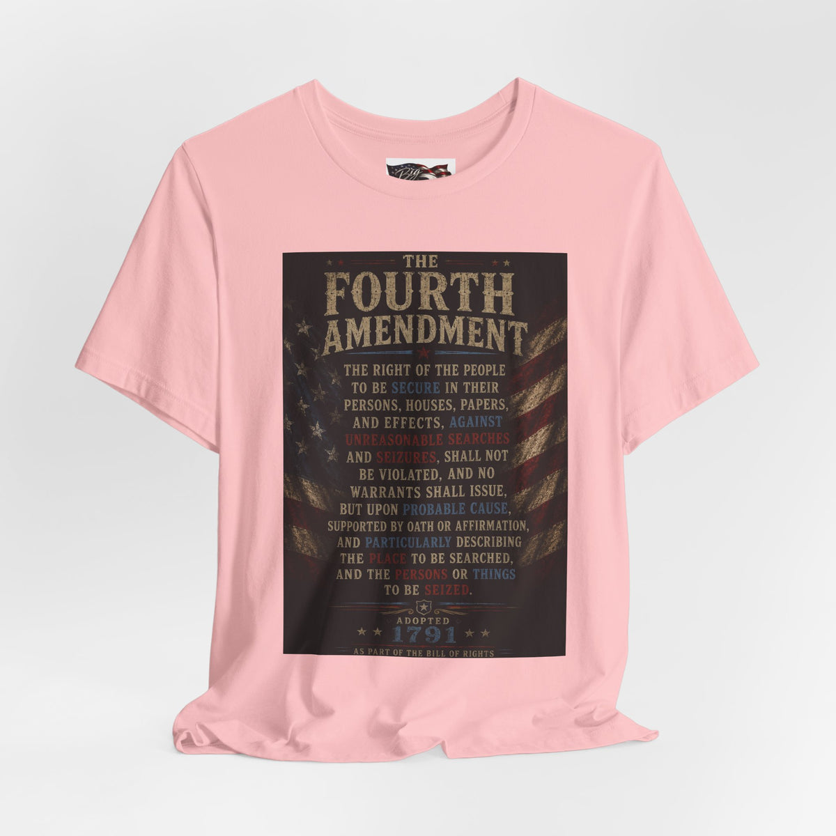 Fourth Amendment text tee | Constitution rights shirt, patriotic flag design