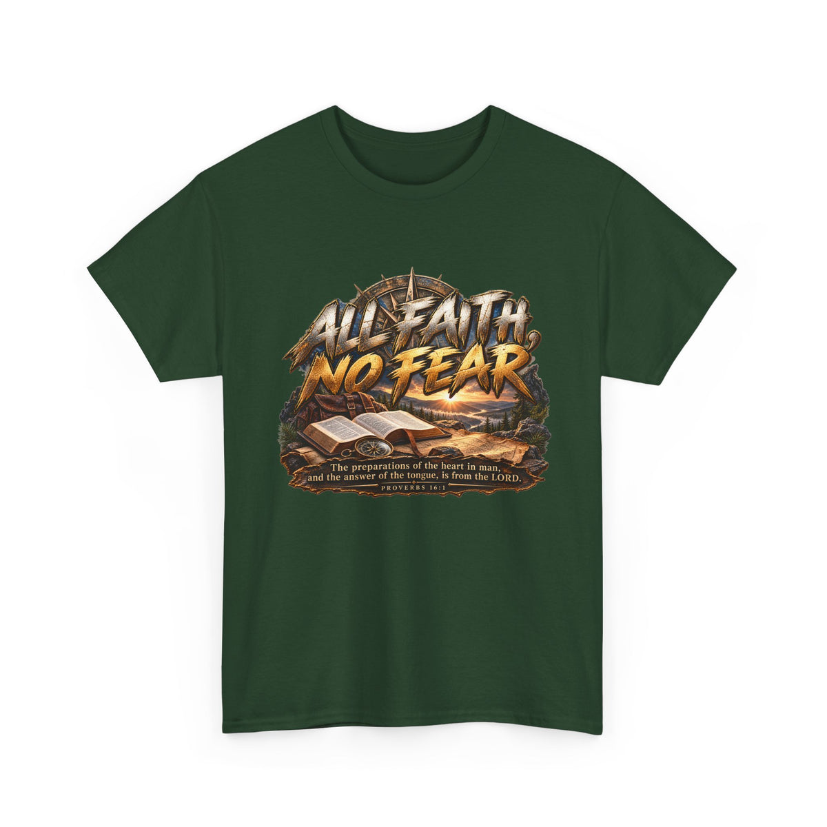 All Faith No Fear Open Bible Christian T-Shirt