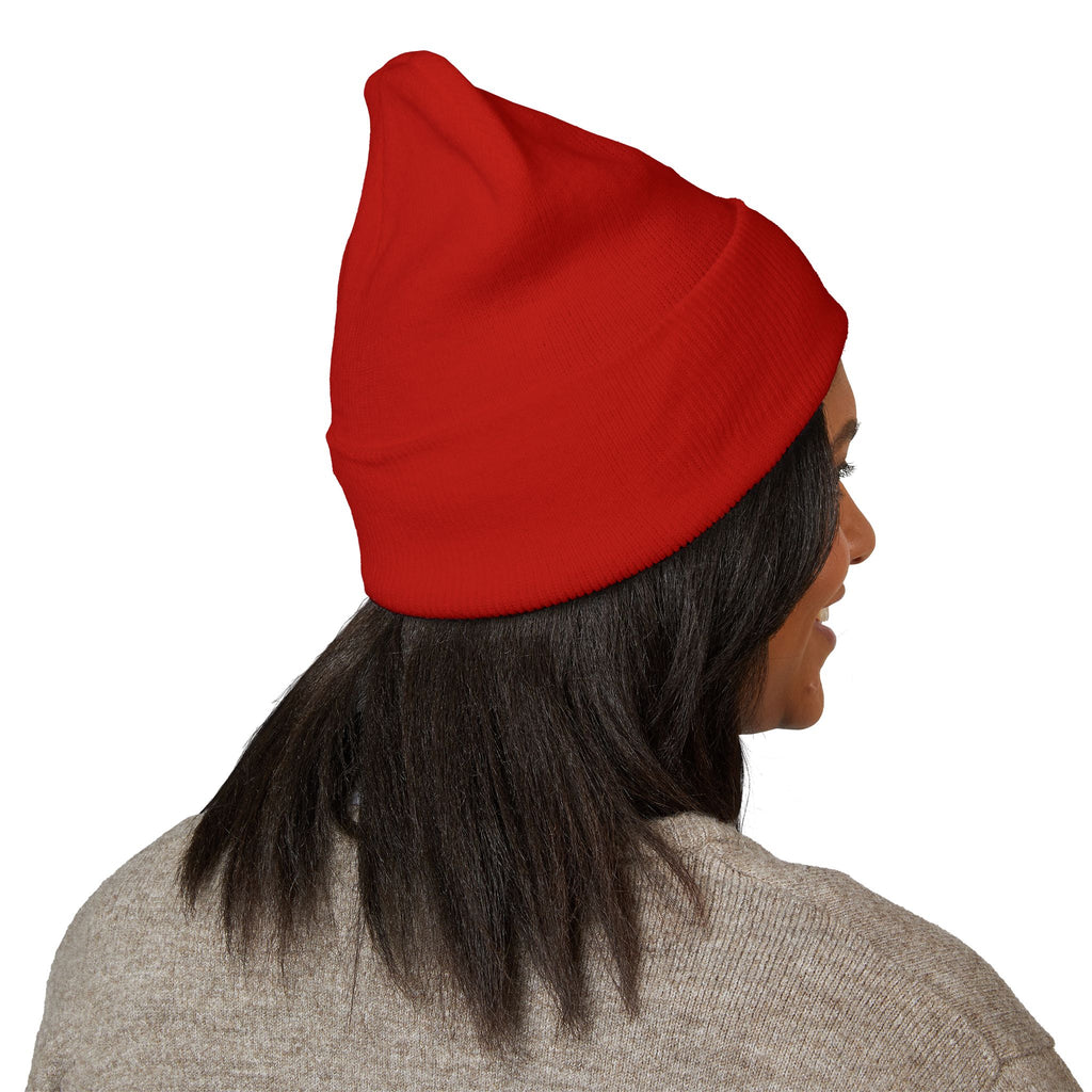 Embroidered Minimal Cross Cuffed Beanie