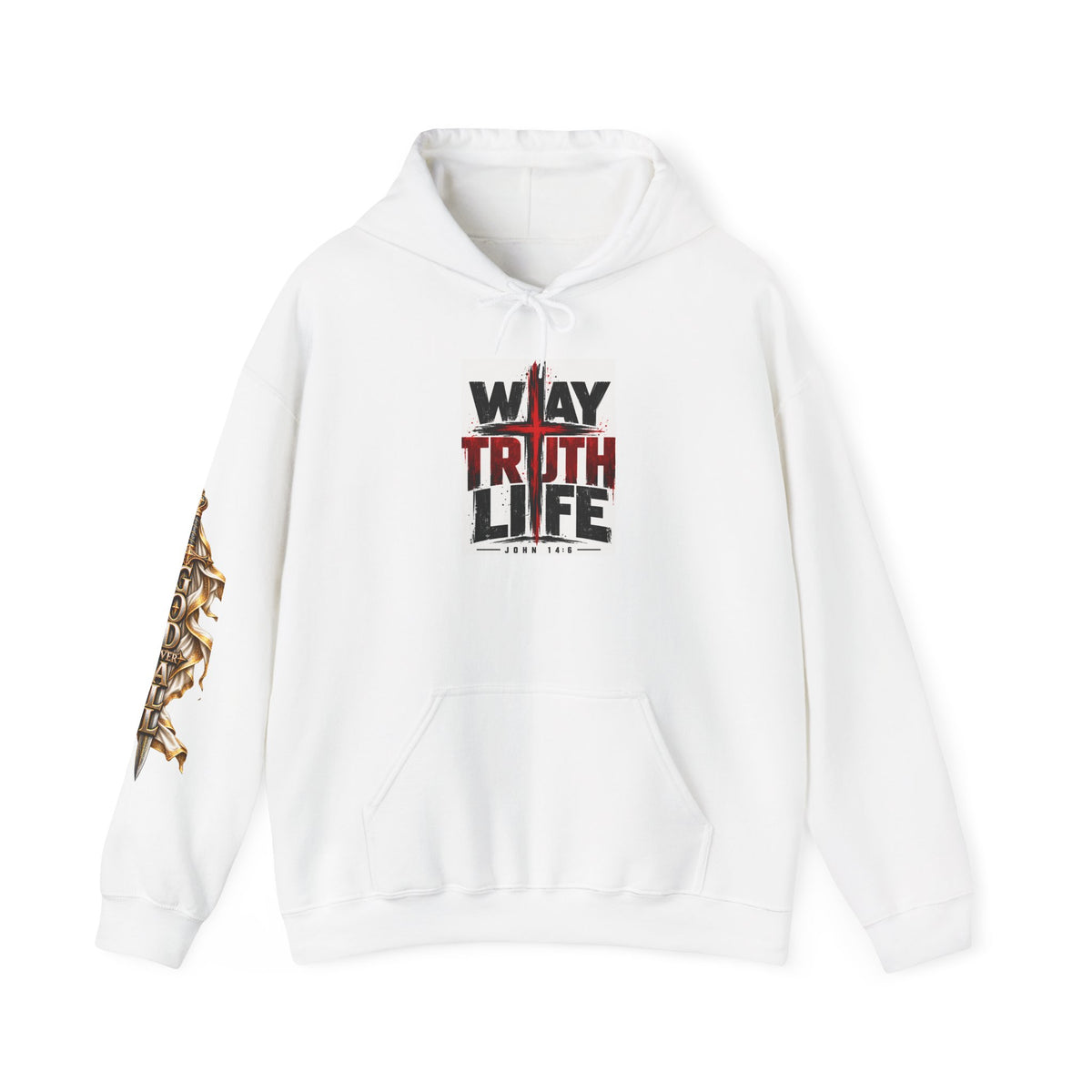 Christian Hoodie - "Way Truth Life" & "Army of God" Graphic Pullover