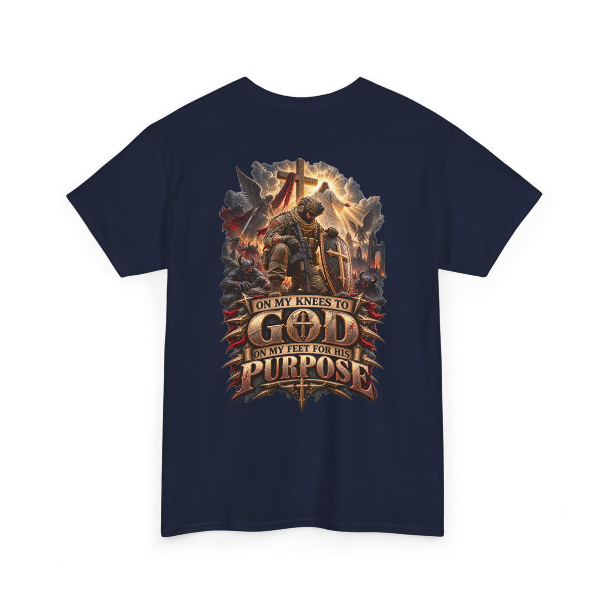 On My Knees to God, On My Feet for His Purpose T-Shirt