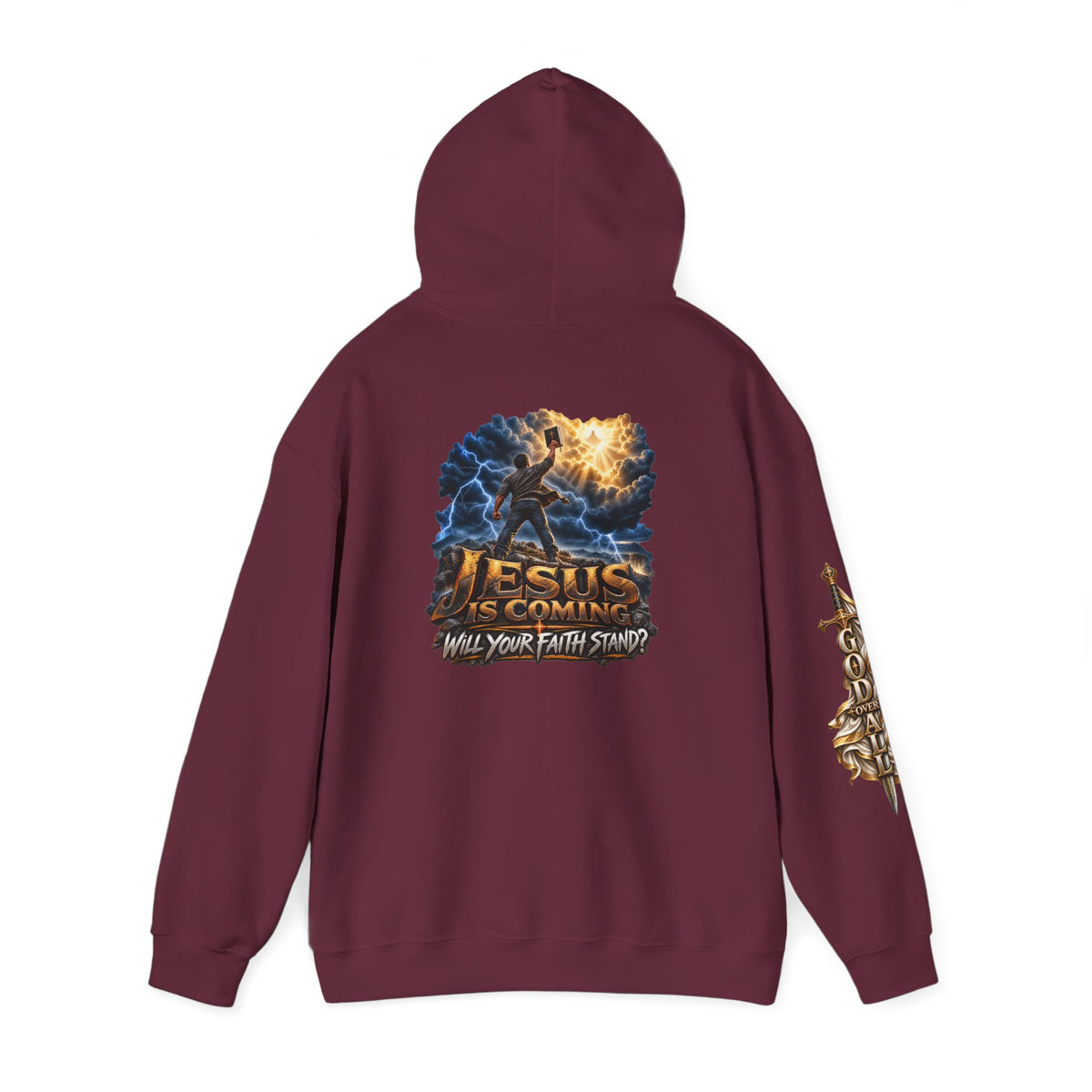 Religious Hoodie — “Jesus Is Coming: Will Your Faith Stand?” Graphic Pullover