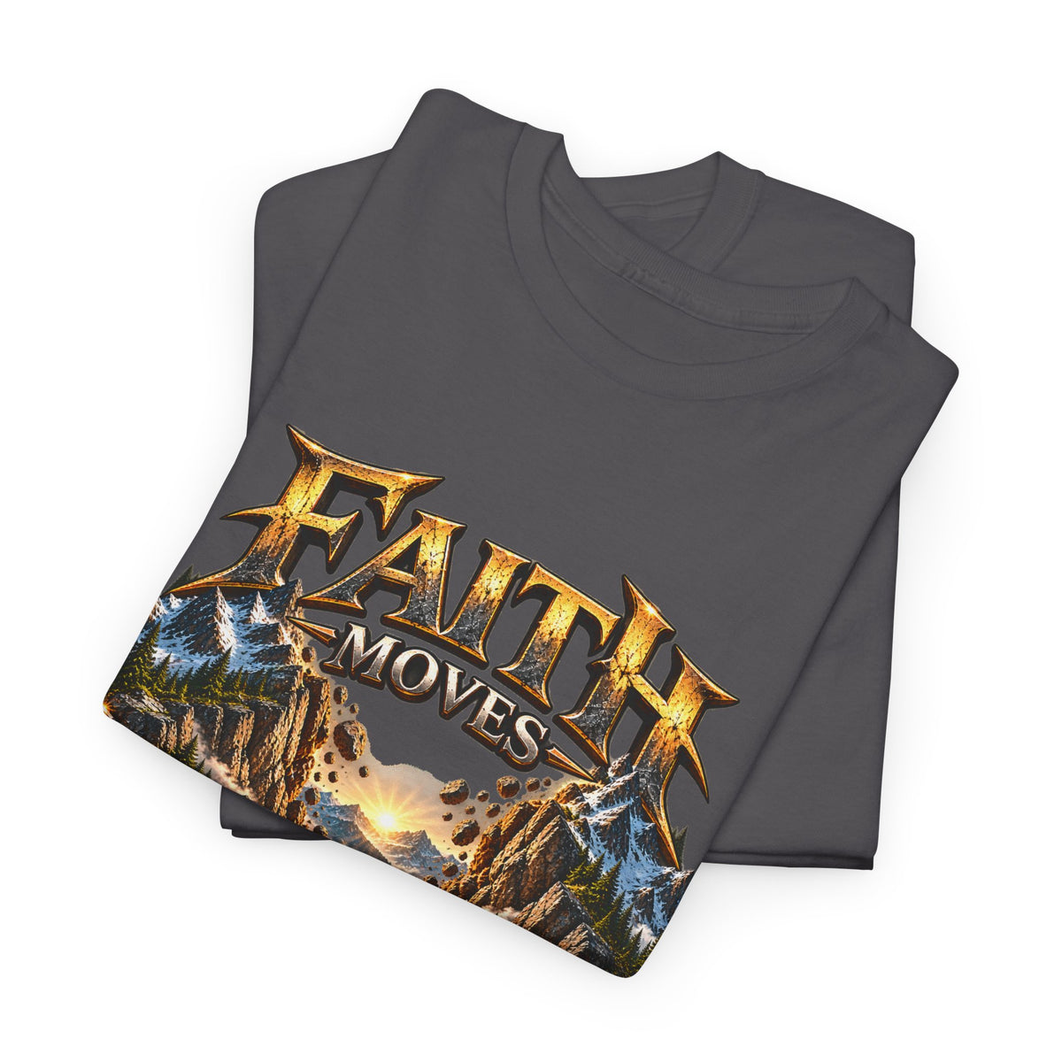 Faith Moves Mountains Inspirational Christian T-Shirt