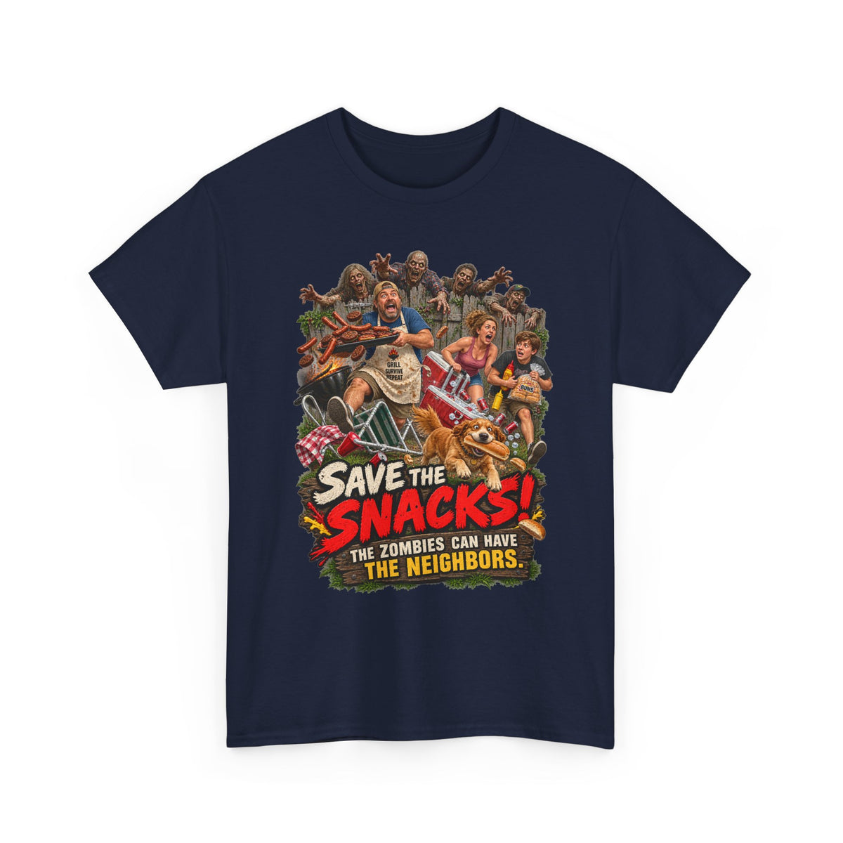 Save the Snacks Zombie Apocalypse Graphic T-Shirt