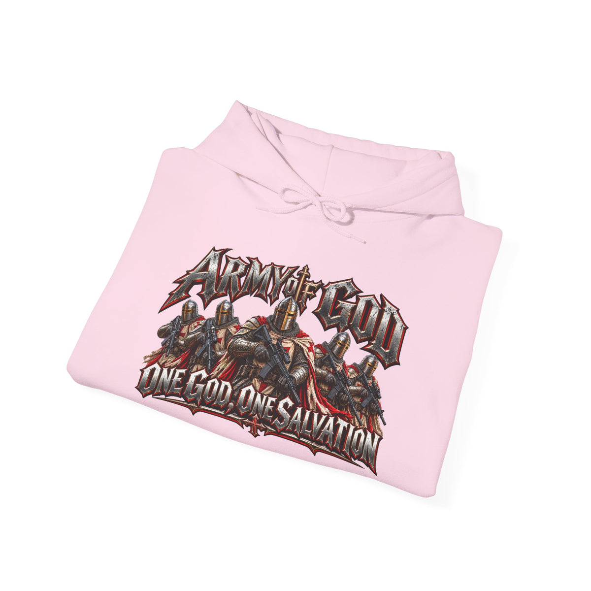 Christian Metal Hoodie - "One God, One Salvation" Graphic Pullover