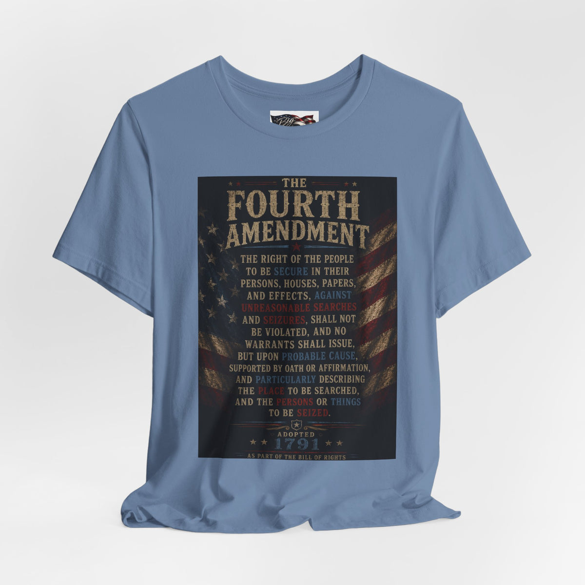 Fourth Amendment text tee | Constitution rights shirt, patriotic flag design