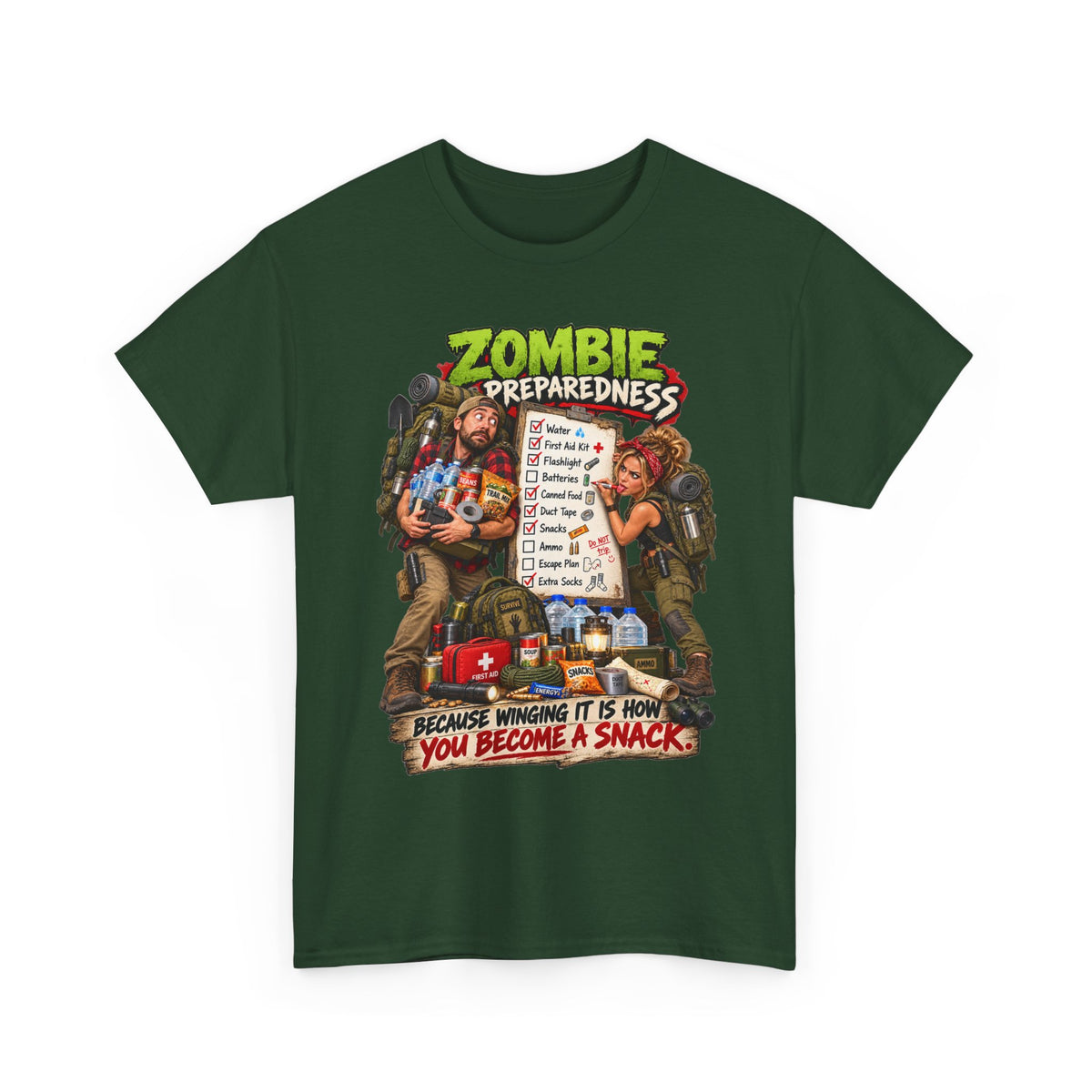 Zombie Preparedness Tee – Survival Humor Shirt