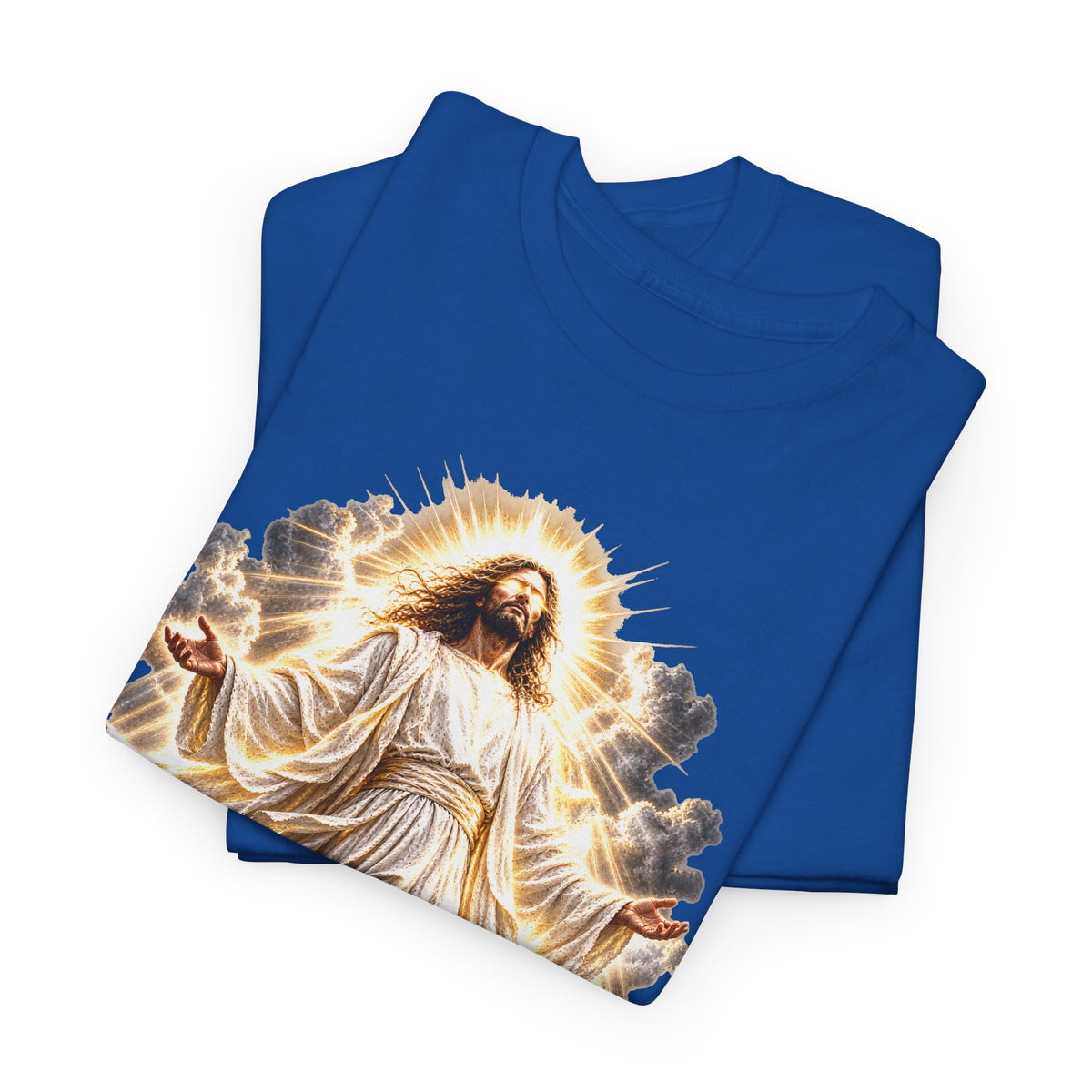Jesus Ascending from Clouds Christian Faith T-Shirt