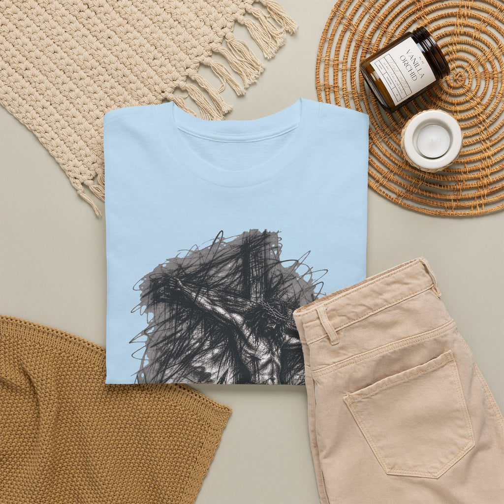 Jesus on the Cross Sketch T-Shirt – Christian Faith Design