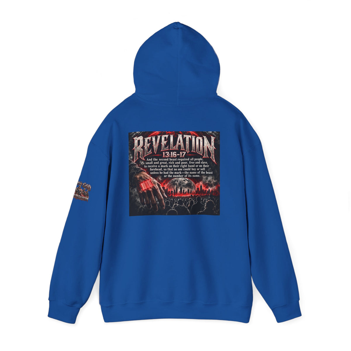 Revelation 13:16-17 Christian Hoodie – 'The Devil' Verse Graphic Pullover