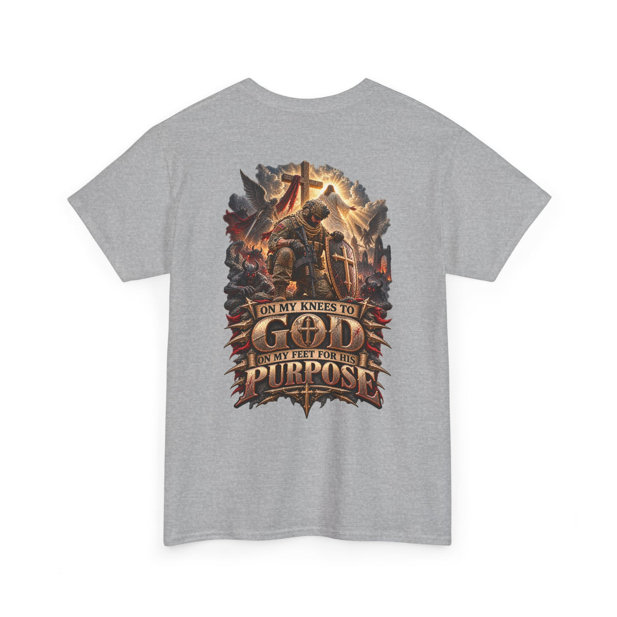 On My Knees to God, On My Feet for His Purpose T-Shirt