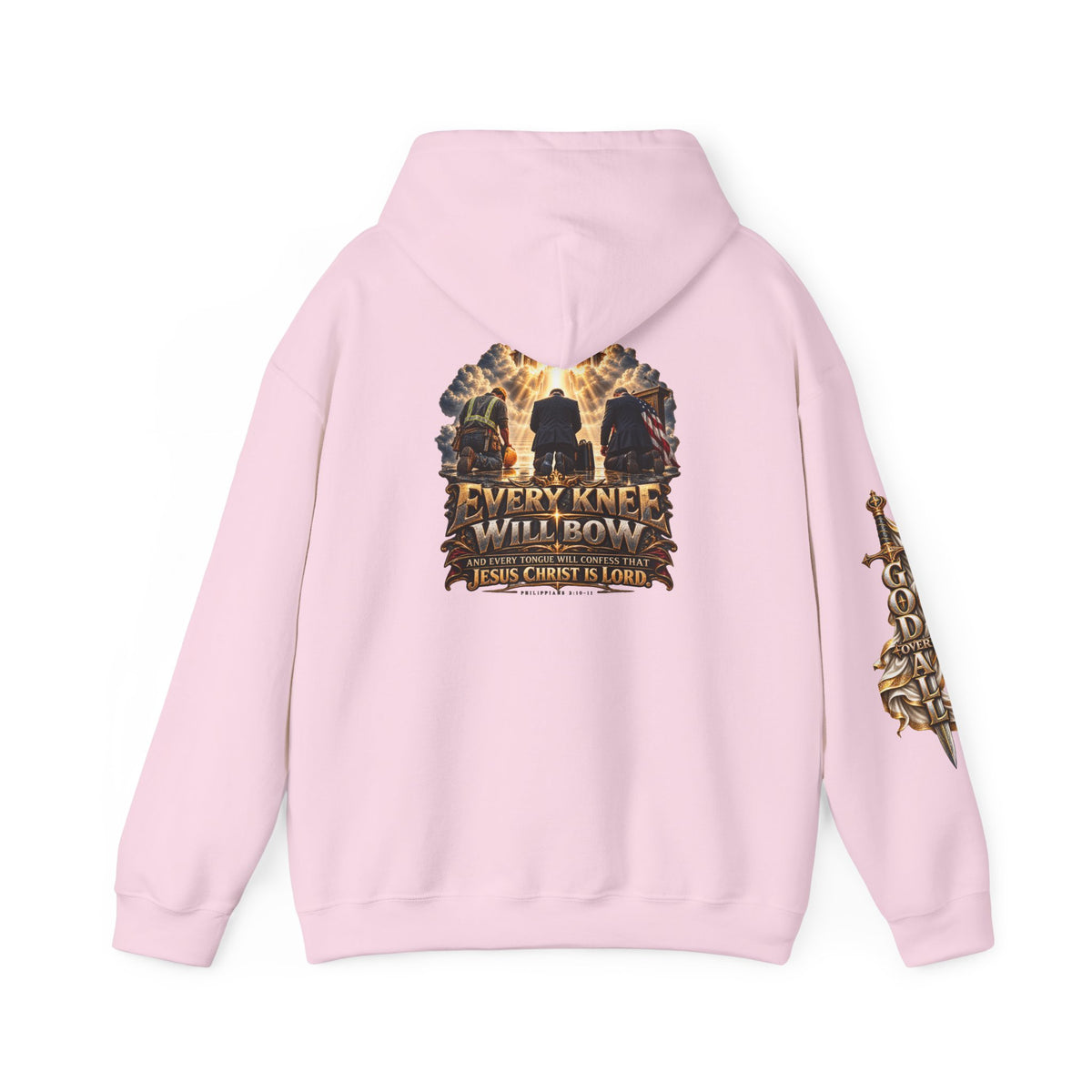 Every Knee Will Bow Hoodie — Christian Faith Graphic Pullover