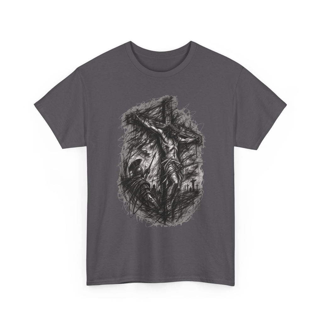 Jesus on the Cross Sketch T-Shirt – Christian Faith Design