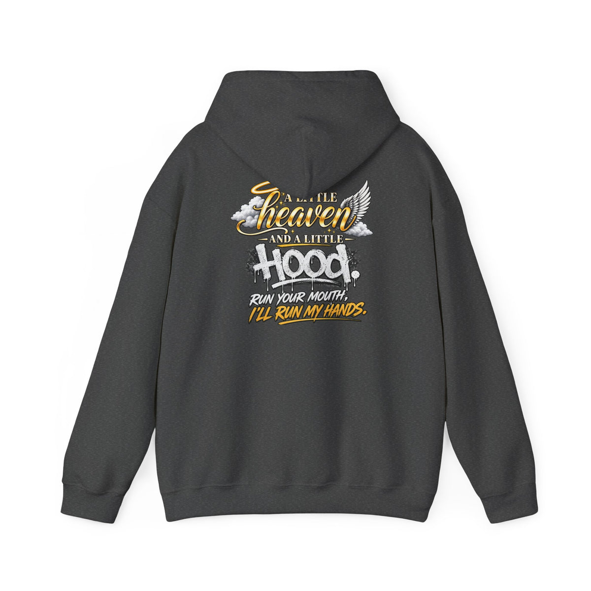 Christian In Progress hoodie | Faith Script Front, Heaven Graphic Back