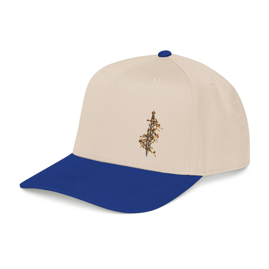 Baseball Cap — Ornate Gold Floral Cross Embroidered