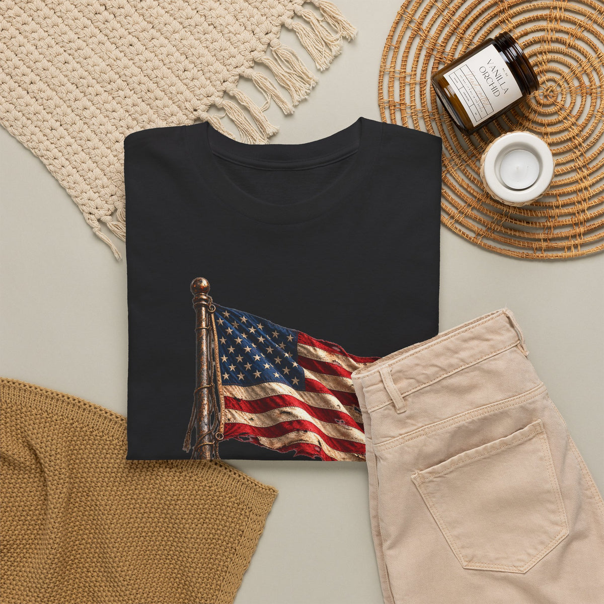 Still Standing American Flag T-Shirt