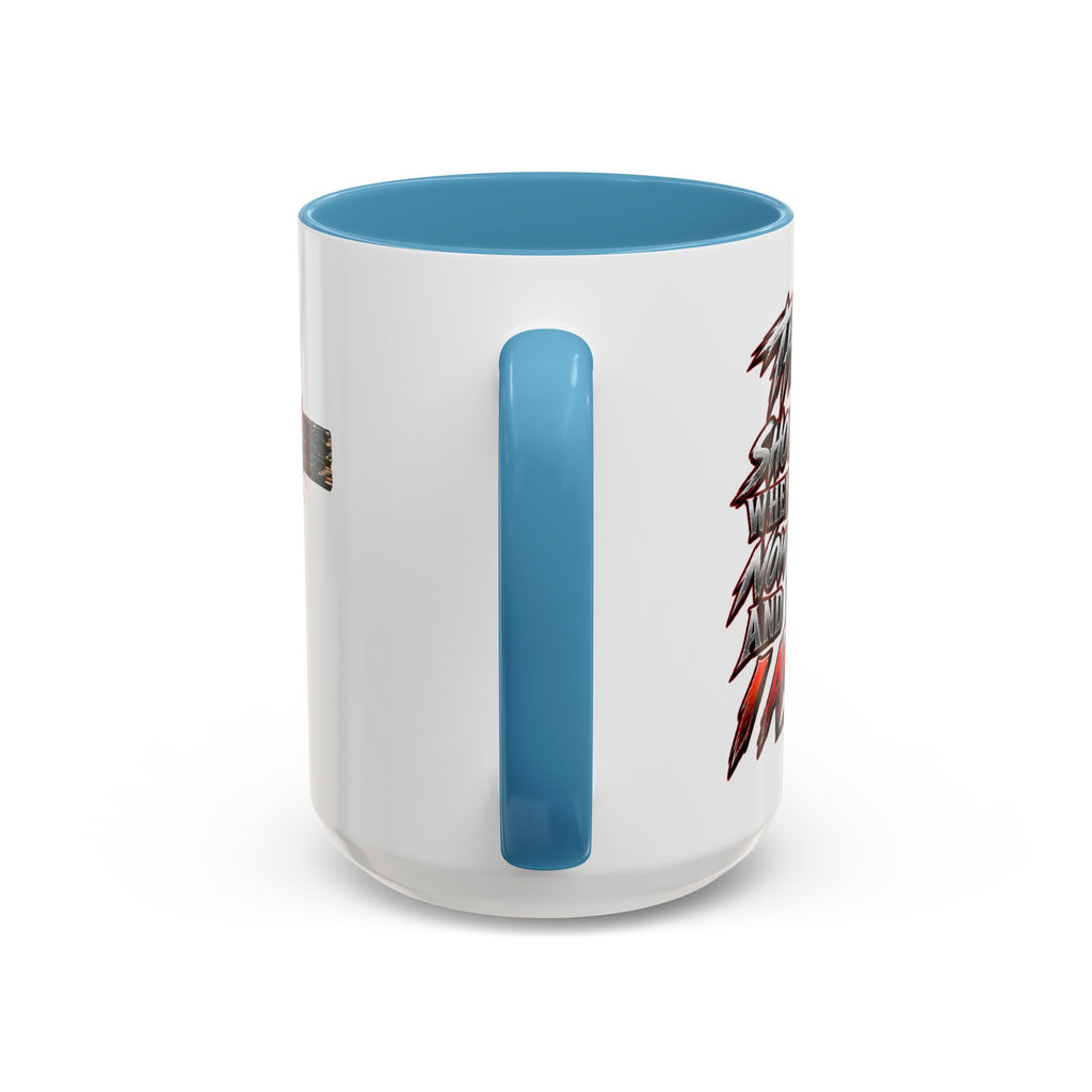 Christian Faith Mug – “Evil Never Killed Me” Cross Coffee Mug
