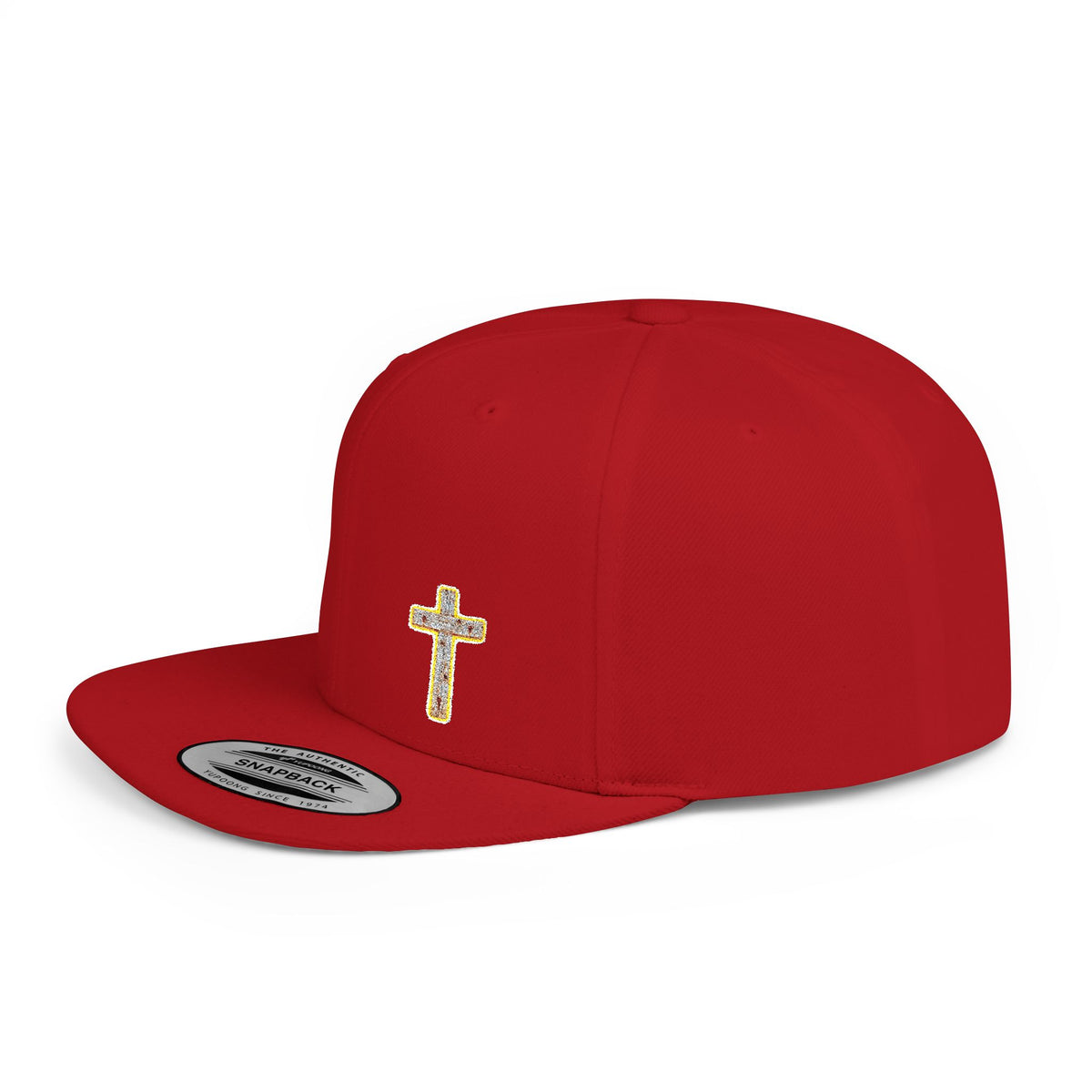 Christian Cross Flat Bill Snapback Cap