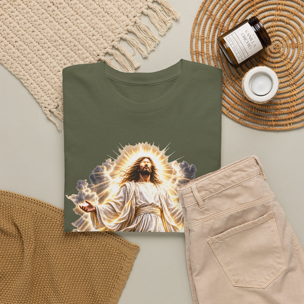 Jesus Ascending from Clouds Christian Faith T-Shirt