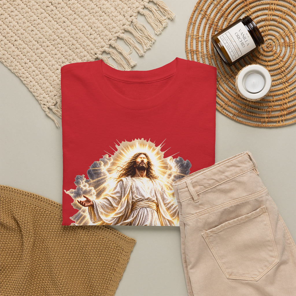 Jesus Ascending from Clouds Christian Faith T-Shirt