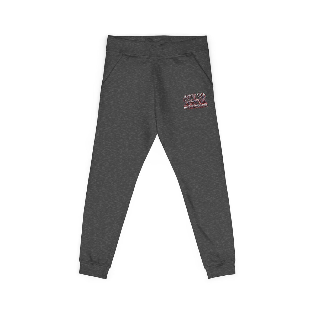 Embroidered Olive Fleece Sweatpants — Floral Patch Comfort Joggers