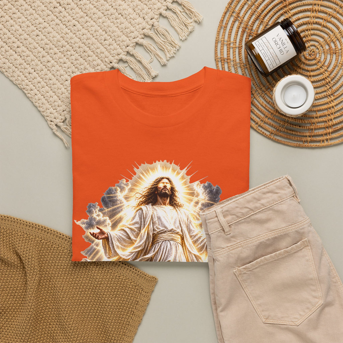 Jesus Ascending from Clouds Christian Faith T-Shirt