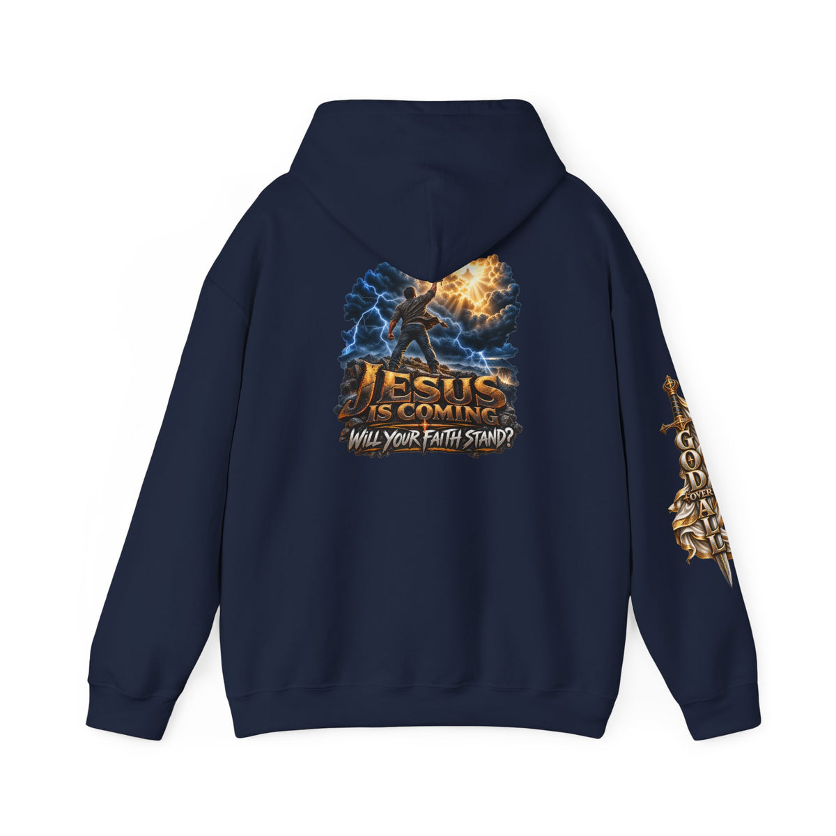 Religious Hoodie — “Jesus Is Coming: Will Your Faith Stand?” Graphic Pullover